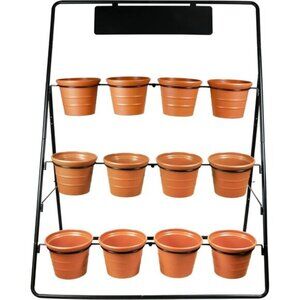 New 3-Tier Metal Plant Stand, Ladder Shelf with 12 Pot Holders Home & Garden